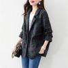 Autumn Women's High-End Korean Plaid Wool Coat, Small British Style