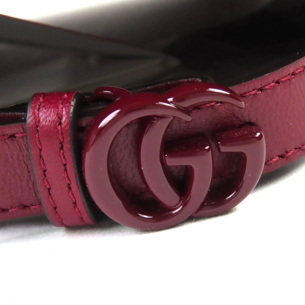 Pristine GUCCI cap GG Monogram Canvas and Leather Bordeaux cotton Women L 833272 Used