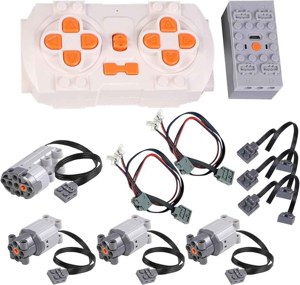 Cross-border Motor Building Blocks: Power Set with Remote Control, Receiver, and Lithium Battery