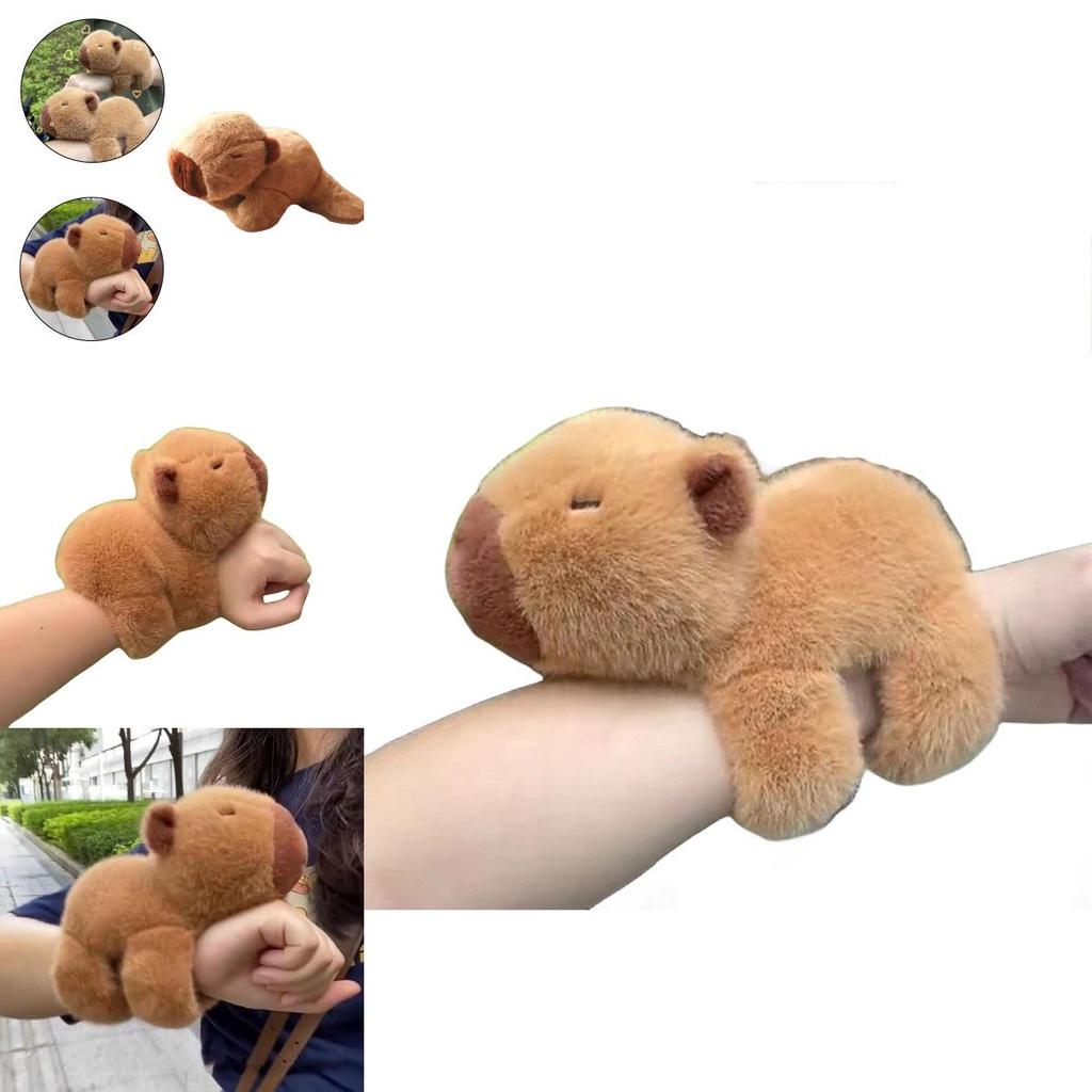 New Trendy Plush Capybara Poppa Ring Water Rat Poppa Bracelet Popular Animal Plush Toy Poppa Ring Birthday