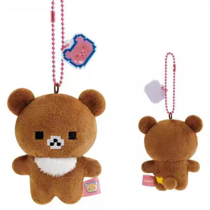 Kawaii Rilakkuma Plüschtiere Schlüsselanhänger Kreatives Zubehör Cartoon Korilakkuma Rucksack Pixel Paar Anhänger Freund Weihnachtsgeschenk