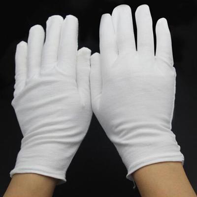 2 Pairs Full Finger White Cotton Gloves