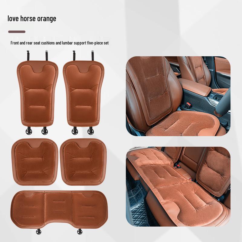 Universal Thickened Flannel Car Seat Cushion Set for All Seasons (3-Piece)