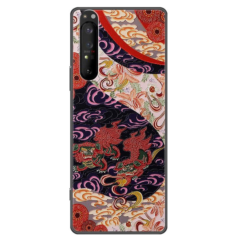 Retro 3D Case for Sony Xperia 1 5 10 II Relief EMBOSS Silicone Cover for Sony Xperia 1 5 10 III XZ4 XZ5 Bumper Shell