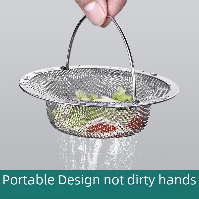 Universal Thickened Stainless Steel Sink Filter - Anti-Leakage Vegetable Basin Residue Net
