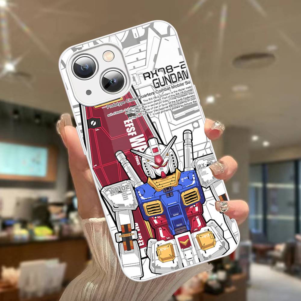

Cartoon G-Gundams For IPhone 14 13 12 Mini 11 Pro XS Max X XR 14 Plus Tempered Glass Cover iphone XS