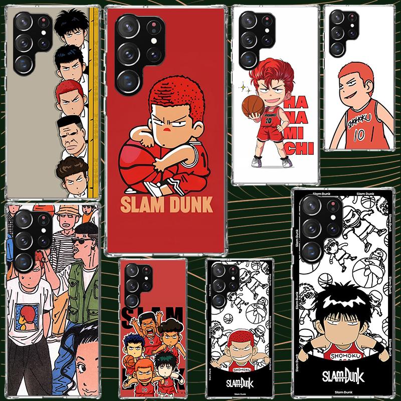 S-SLAM DUNK Cute Case for Samsung Galaxy S25 S24 S23 S22 Ultra Soft Phone Cover S25 Edge S21 Plus S20 FE S10 + Black Cover