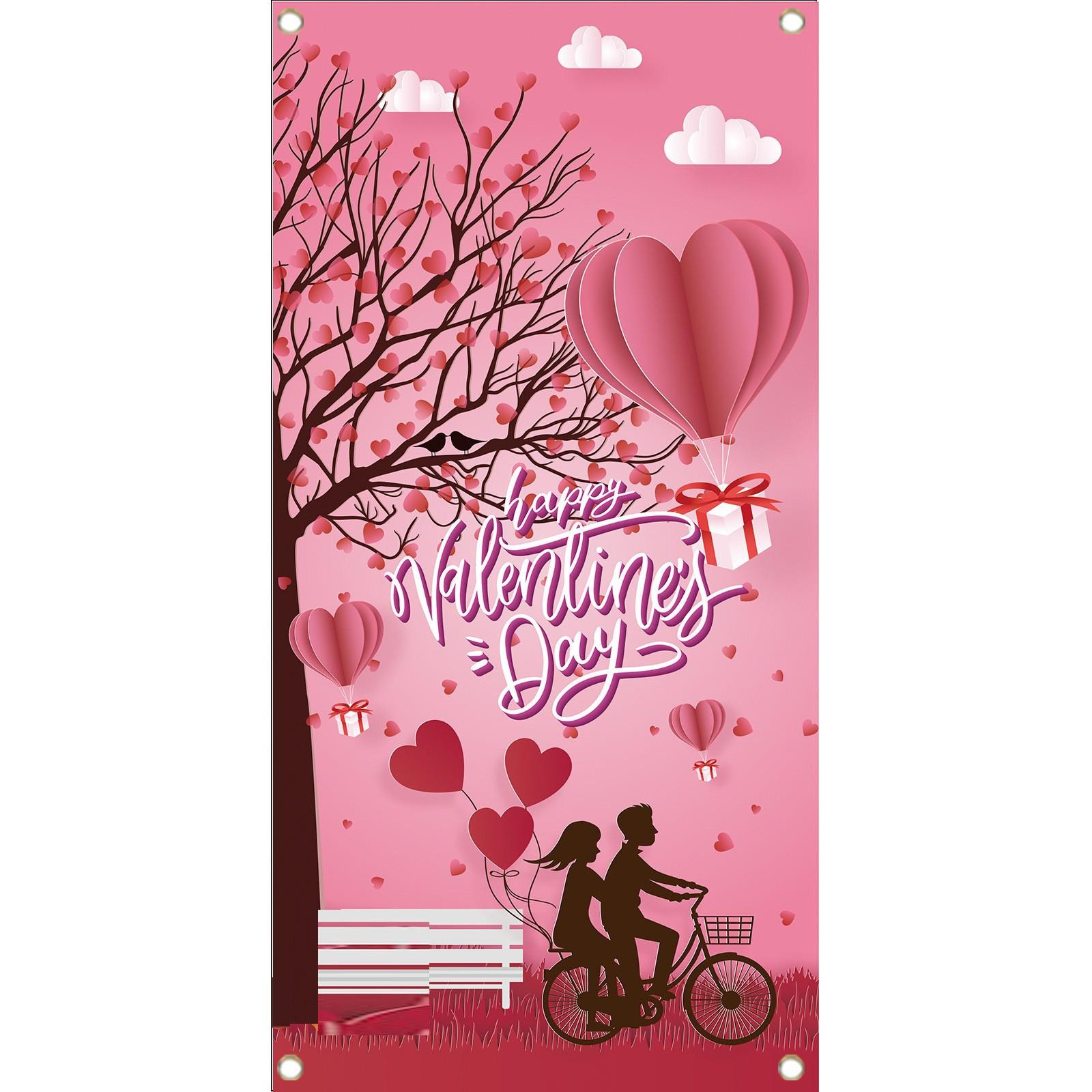 

Валентина Тема Щасливого Дня Святого Валентина Фотореквізит Поліестерова тканина Банер One Size