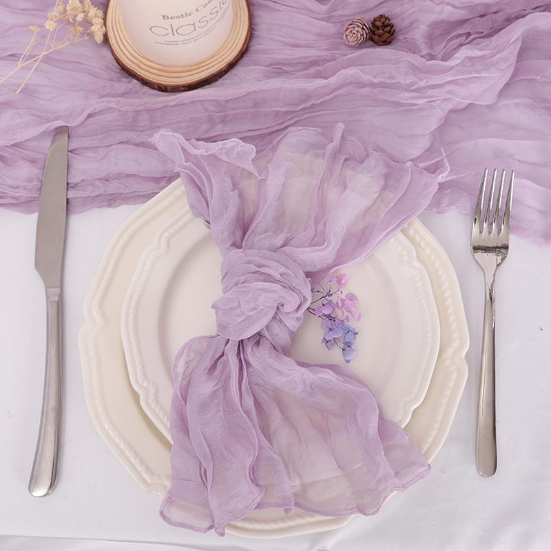 6 PCS Gauze Cheesecloth Napkins 19.7 x 19.7 Inch Dinner Cloth Napkins with Wrinkled Decorative Cloth Napkins for Home Weddin