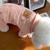 Pet Dog Four-legged Cotton Clothes Teddy Coat Winter Warm Clothes Small Dog Cartoon Clothes Poodle Thickening Jumpsuits Jackets
