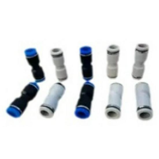 Pneumatic Nylon Air Hose Quick Connect Fittings: PU Straight, PY 5-Way, Cross 4-Way, PZA 3-Way, PE Connector with White/Blue Cap