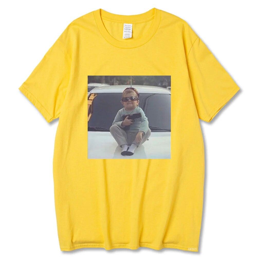 2023 New Hasbulla Fighting Meme T Shirt Unisex Women Mini Khabib Blogger T-Shirt High Quality Crew Neck Pure Cotton Oversized Tees Unisex