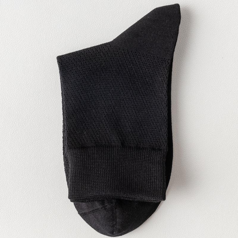 Breathable, Mid-calf Pure Cotton Socks: Mesh, Odor-resistant, Sweat-absorbing, Thin for Spring/summer, Solid Color, Seamless, Long Fit.