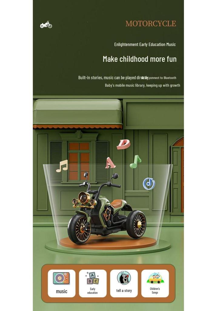 Electric Ride-On Tricycle for Kids - Remote Control Battery-Powered Toy Car