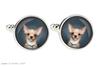 Chihuahua short-haired, Chihuahua smooth - cufflinks and tie with your photo, a suit decoration, men's jewelry from the Art-Dog brand.