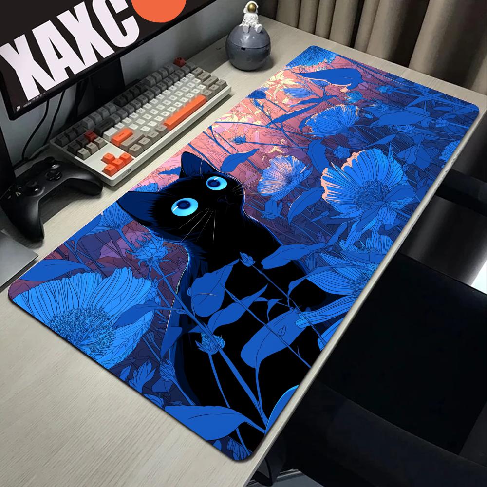 HYBXAXC Cute Japan Cat Mouse Pad Large Gamer Mousepad Computer Gaming Accessories Art Carpet 900x400 Play Mats Anime Office Mat