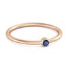 Blue Sapphire Minimal Solitaire Ring - 925 Sterling Silver Rose Gold Vermeil