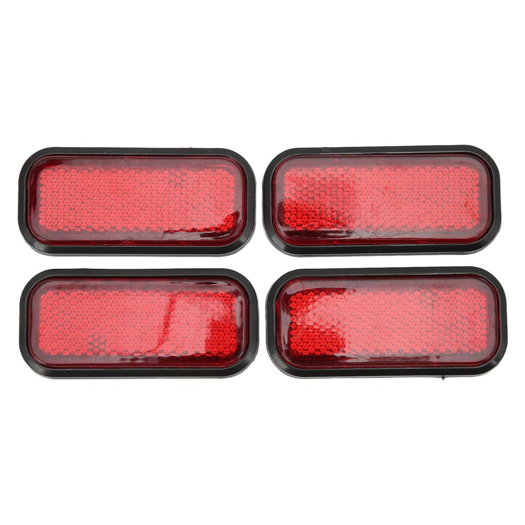 4 stücke Rechteckigen Reflektor Sicherheit ABS Reflektierende Aufkleber Universal für Auto MotorradRot