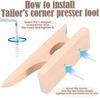 Tailor Point Press Clapper 2 In 1 Beech Wood Tailor Point Presser and Pounding Block for Fabric Seam and Corner