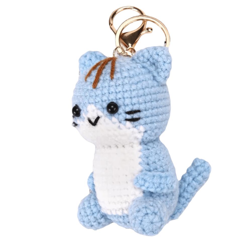 Soft Crochet Kitten Pendant Handmade Knitted Cat  Keychain Mini Kitten Keychain  Bag Charm
