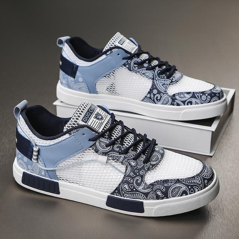 Herrenschuhe in großer Größe 47 Sommer Mesh atmungsaktive kleine weiße Schuhe 46 hohle Mesh-Schuhe 45 Jugend große Mesh-Sport-Board-Schuhe