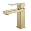 Brushed Gold Square Basin Mixer Faucet