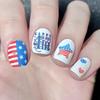 24 Pcs Independence Day Artificial Nail Short Full Cover False Nail 4th of July Press On Nail Flag Day Stick On Nail