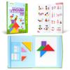 1Set Wooden Magnetic Tangram Puzzle Book Educational Toys For Children Baby Kid Portable Montessori Learning Intelligence Gifts