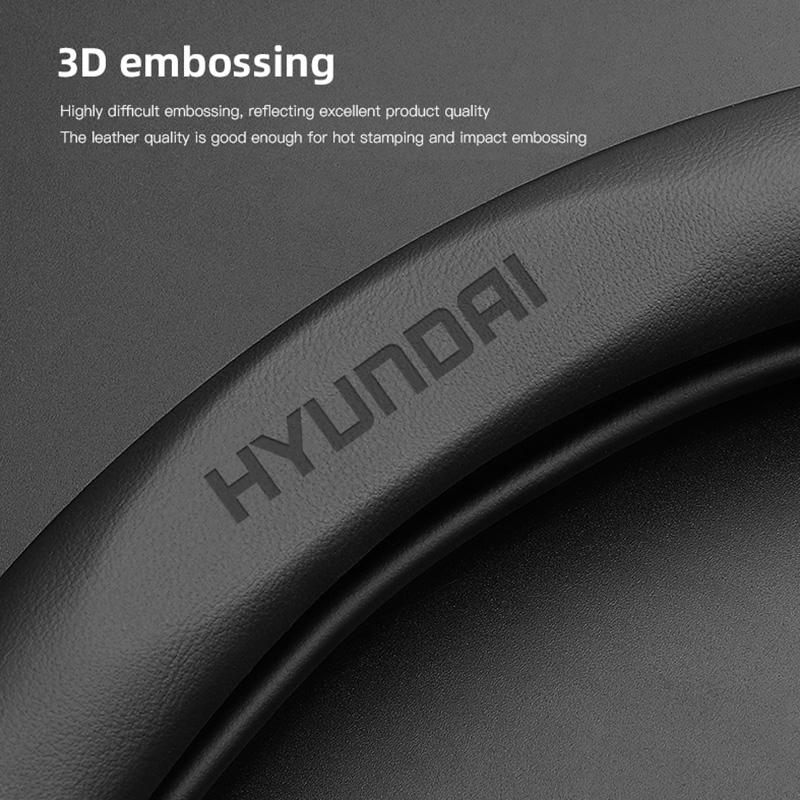 38CM Anti Slip Car Steering Wheel Cover Carbon Fibre Texture For Hyundai Palisade Bayon Tucson Inster NEXO Creta i30 i20 i10 PP17