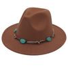 New Emerald Western Style Top Hat Resin Accessories Jazz Hat European And American Style Woolen Felt Hat