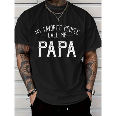 Europäische Größen Herren T-Shirt Rot Meine Lieblingsmenschen Nennen Mich PAPA Grafik-T-Shirt für Freizeitkleidung