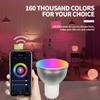 Voice-Controlled Smart GU10 Spotlight: RGBCW Dimming, Color Tuning, Alexa & Tuya WiFi Compatible