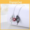 Pendant Heart Feminine Necklace With Angel Wing And Demon Design For Daily