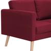 3 Seater Sofa Fabric Burgundy Red