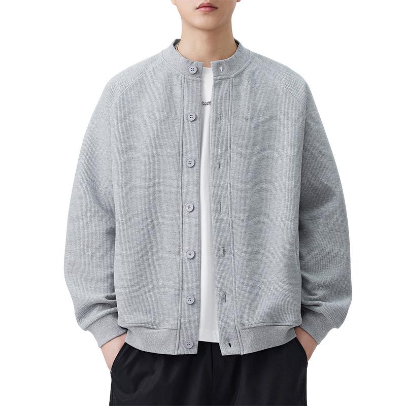 Anyang 2026 Autumn Men's Heavyweight Button Cardigan: Trendy, Loose, Casual Jacket
