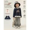 Girls' Long-Sleeve Cartoon Faux Two-Piece Lace T-Shirt