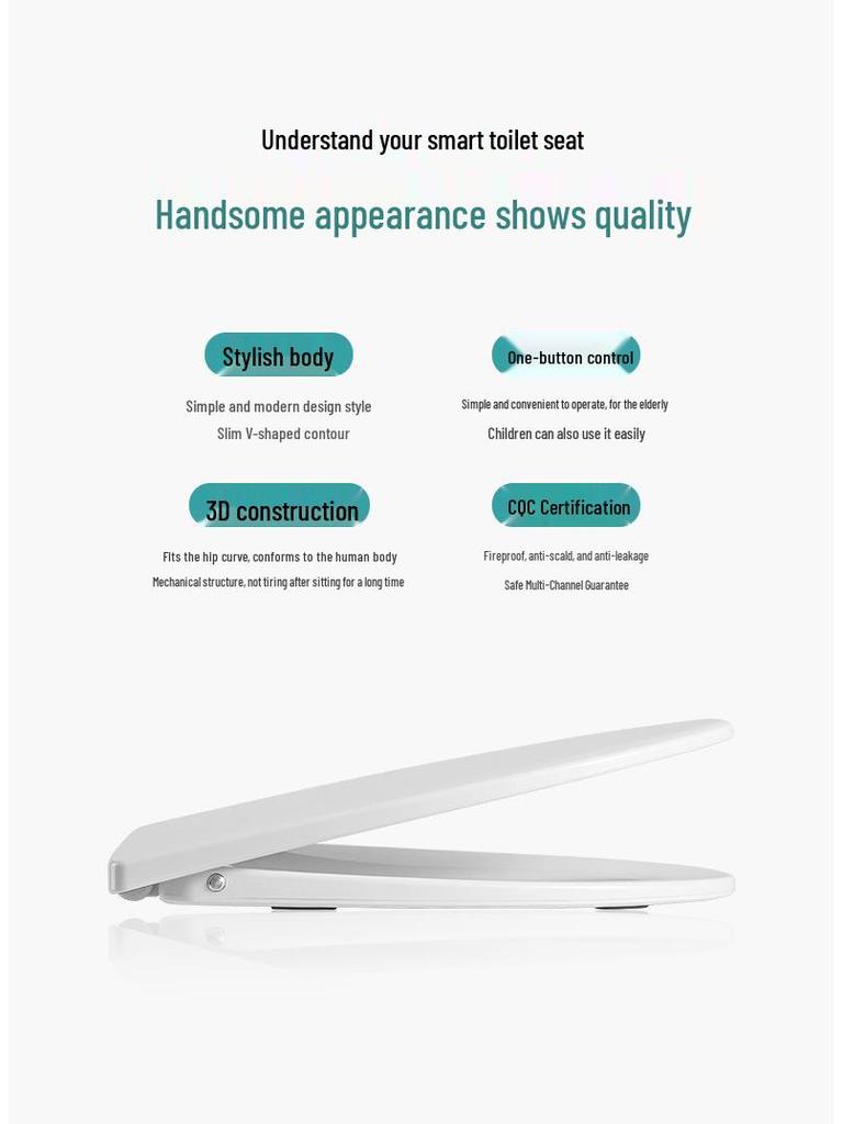 Universal Heated Toilet Seat Cover with Night Light & Intelligent Temperature Control