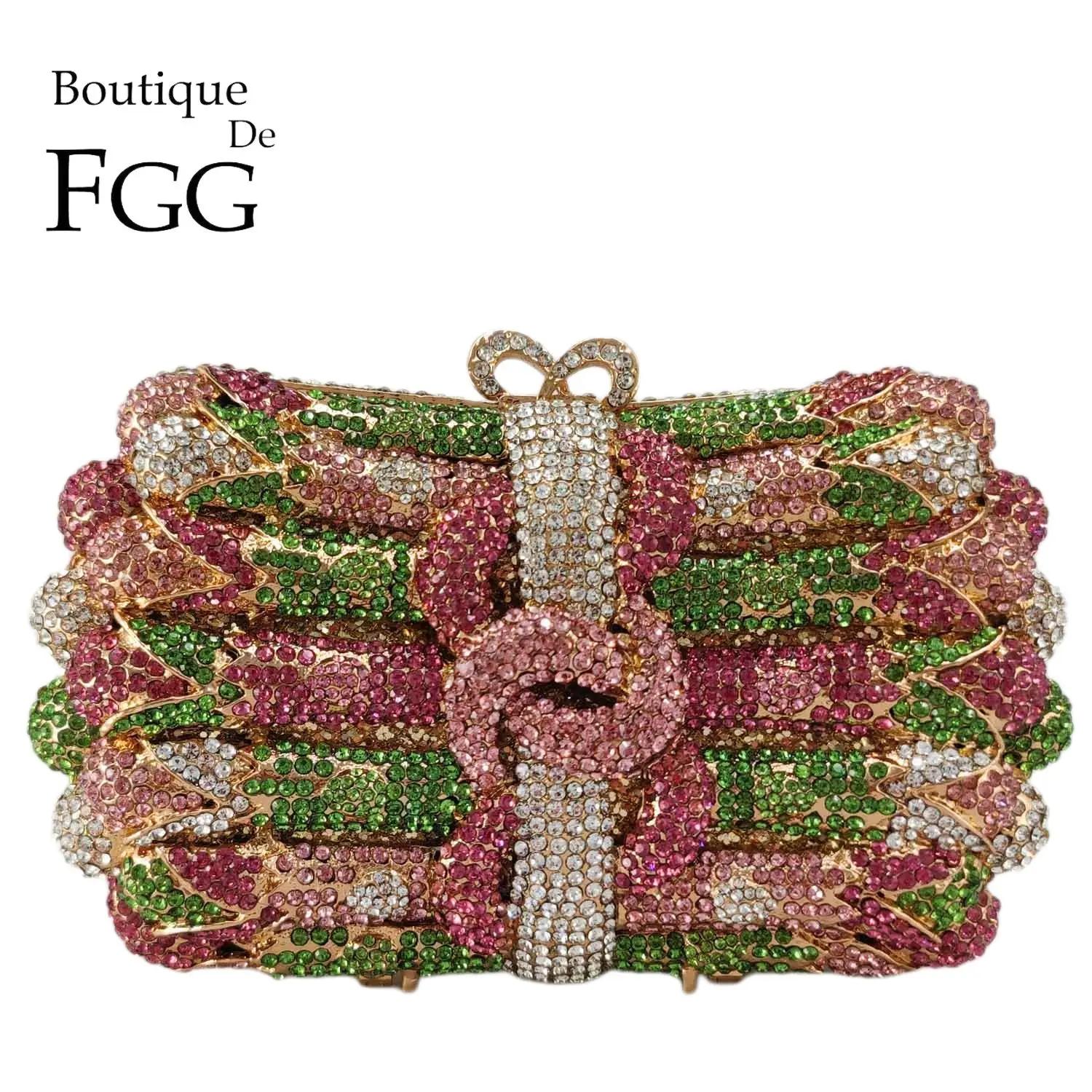 

Boutique De FGG Flower Bouquet Women Crystal Clutch Rhinestone Clutch Purse Formal Party Evening Bags Wedding Bridal Minaudiere Mini Clutch