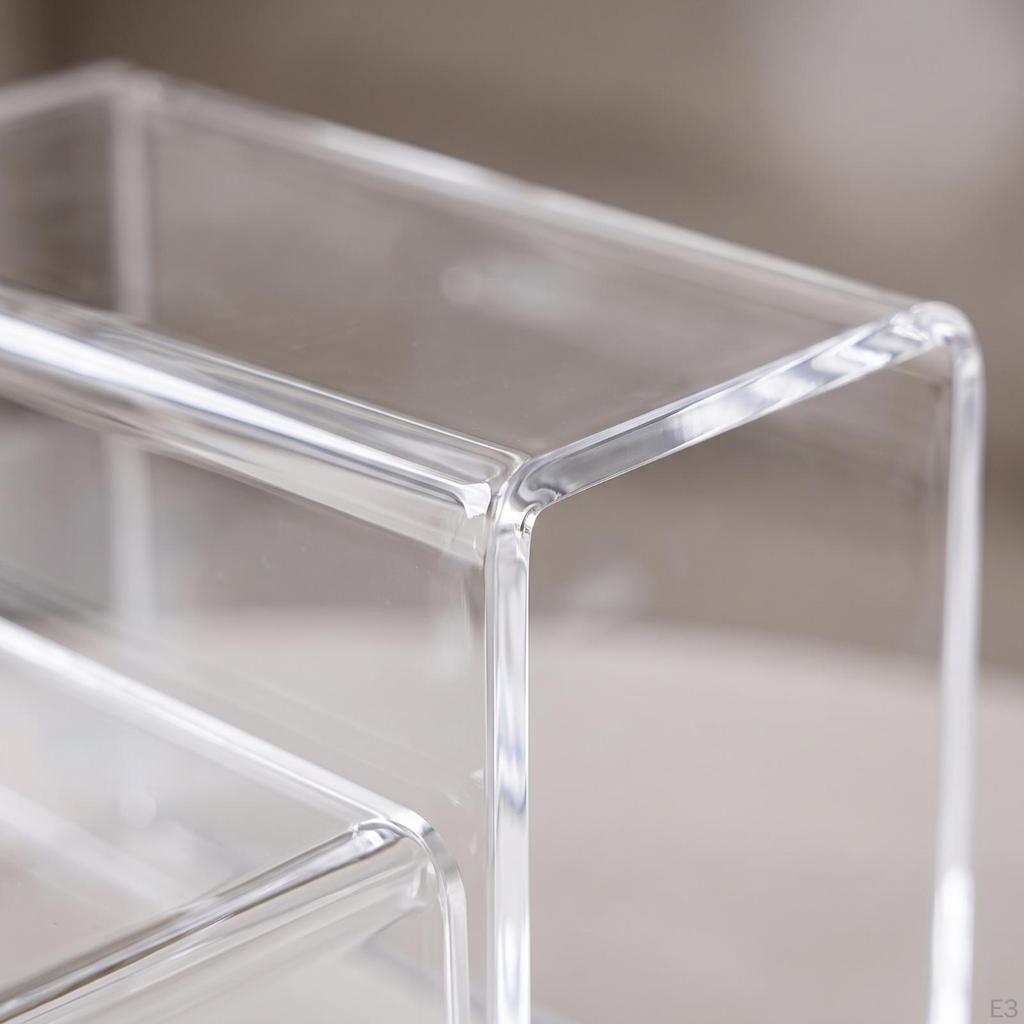 Stepped Display Riser Clear UConfiguration Transparent Cupcake Stand for Collectors,