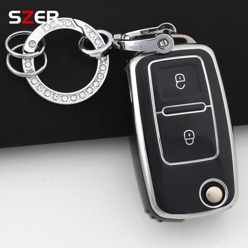 Pink Tpu Car Key Case Cover Shell For Vw Volkswagen Mk4 Bora Golf 4 5 6 Jetta Passat Polo Touran Skoda Octavia Seat 2 3 Buttons
