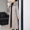 Winter Women's Genuine Leather Jacket Over-the-Knee Long Sheepskin Padded Coat Thickened Windproof Warm Camel Wool Coat