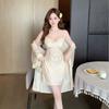 Sexy pajamas women's ice silk summer new pure desire style premium suspender nightdress backless silk loungewear