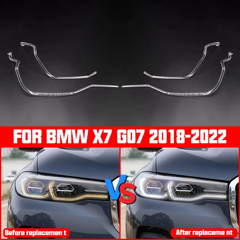 For BMW X7 G07 2018 Car Headlight Light Guide Plate DRL Daytime Running Lights Tube Lamp Bar Board Strip