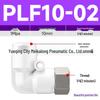 90° Pneumatic Air Hose Quick Connector, Double Push-to-Connect, Internal Thread, PLF Elbow