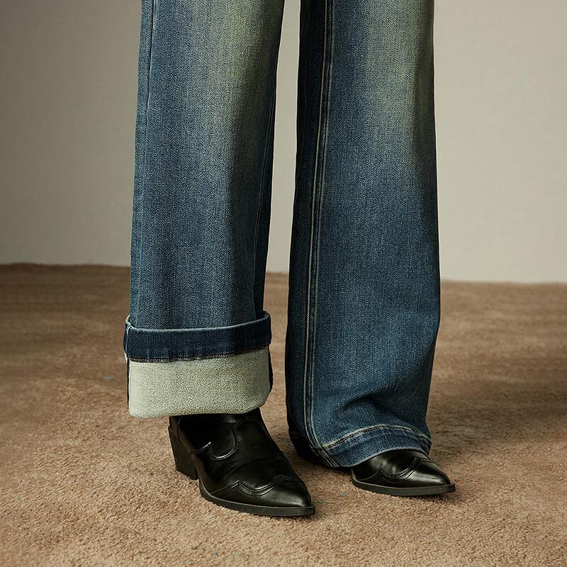 Women's Fleece-Lined Wide-Leg Denim Jeans (2025 Winter)