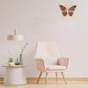 1 Pcs Butterfly Shape Fiber Wall Mirror with Acrylic Golden Aesthetic Frame with Hook for Hanging On Walls