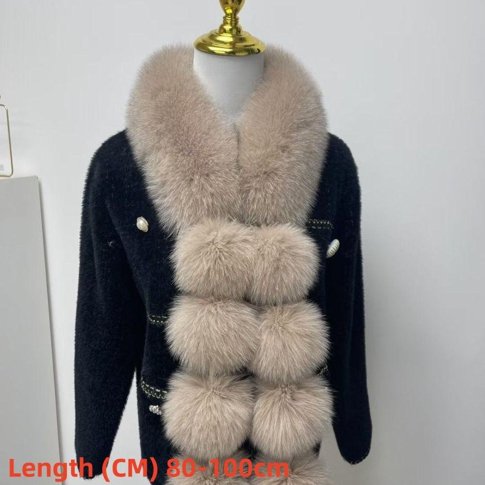 New Solid Color Winter Long Scarf Shawl Thicken Faux Fox Fur Neck Scarf Soft Neck Warmer Girls