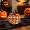 Pumpkin Ornament Mini Hand Blown Glass Ornament, Collectible Thanksgiving Halloween Decoration Faux Crystal Hanging for Fall, Harvest Unique Gift