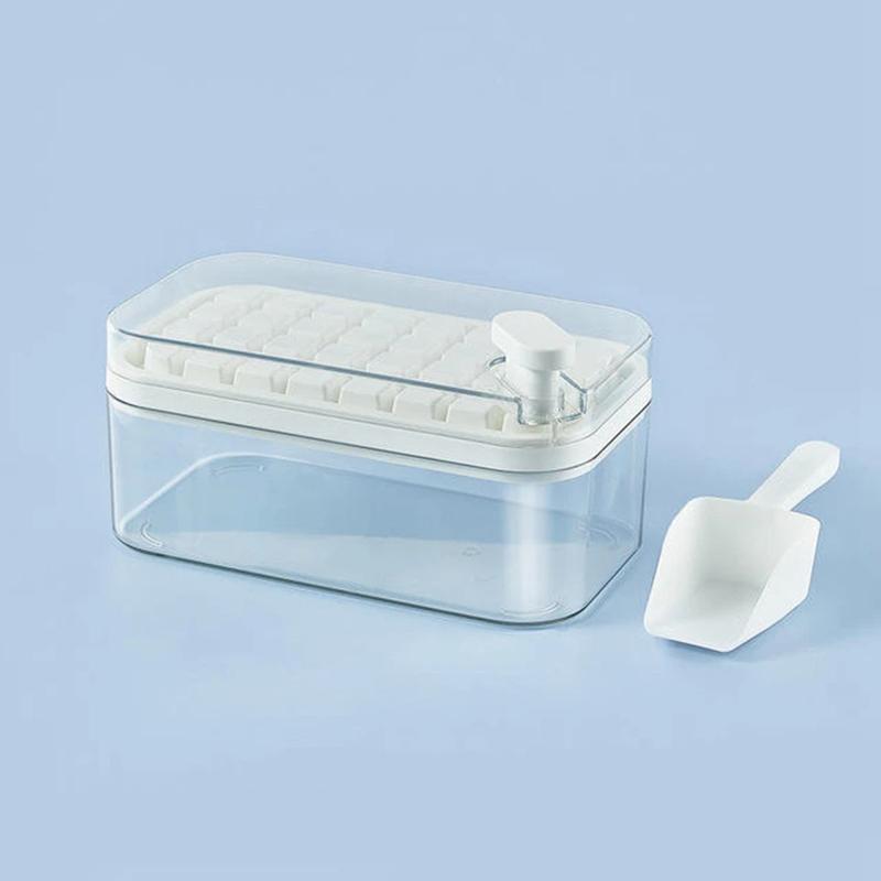32 Grid Silicone Ice Cube Tray Mould With Lid Shovel Storage Box Remove With One Click Ice Maker DIY Whiskey Cocktail Tools