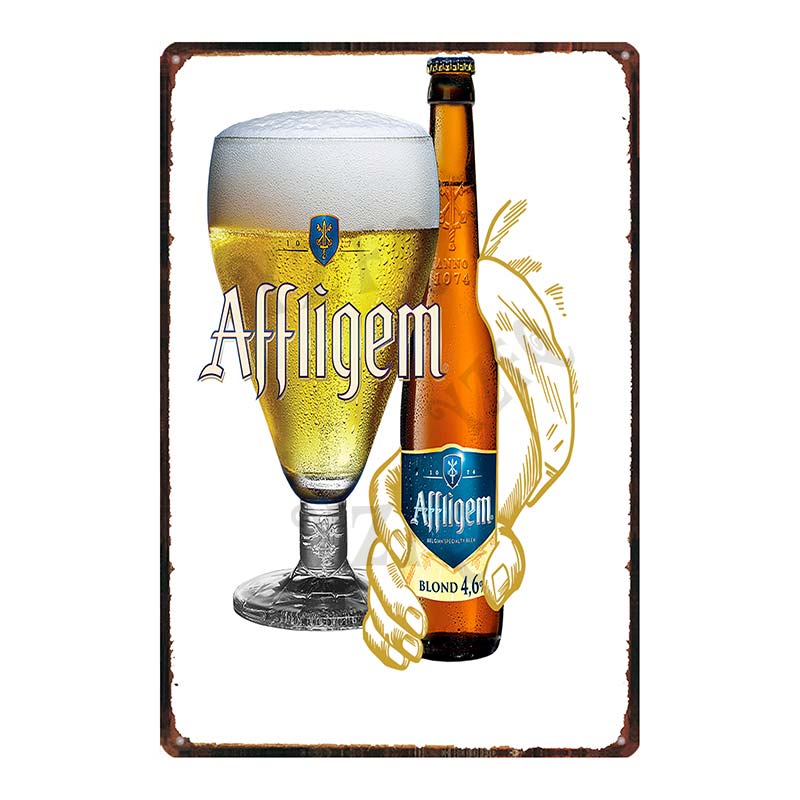 Beer Metal Tin Sign Paix Dieu Mort Subite Retro Poster Affligem For Wall Bar Pub Art Kitchen Coffee Home Decor 30X20CM DU-8499B